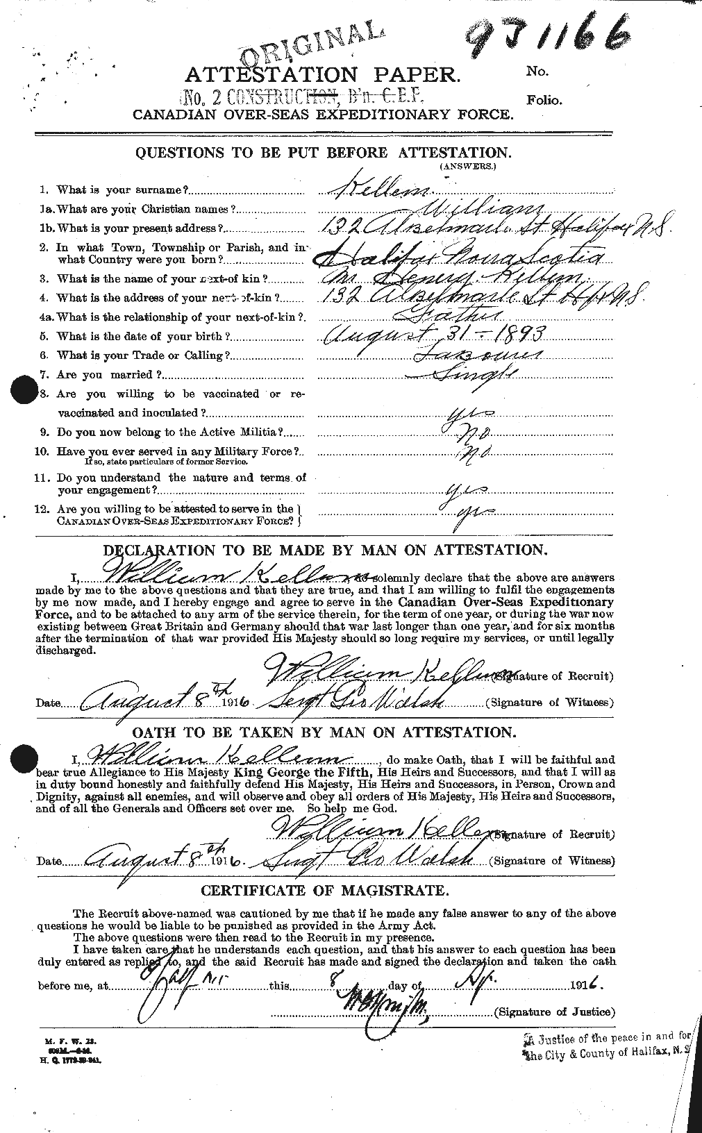 Personnel Records of the First World War - CEF 434168a