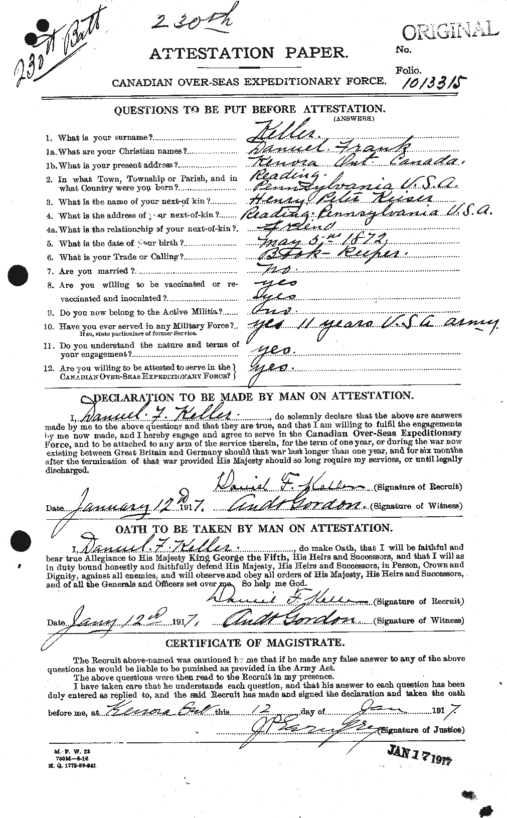 Personnel Records of the First World War - CEF 434180a
