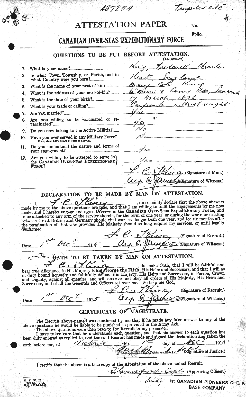 Personnel Records of the First World War - CEF 434288a