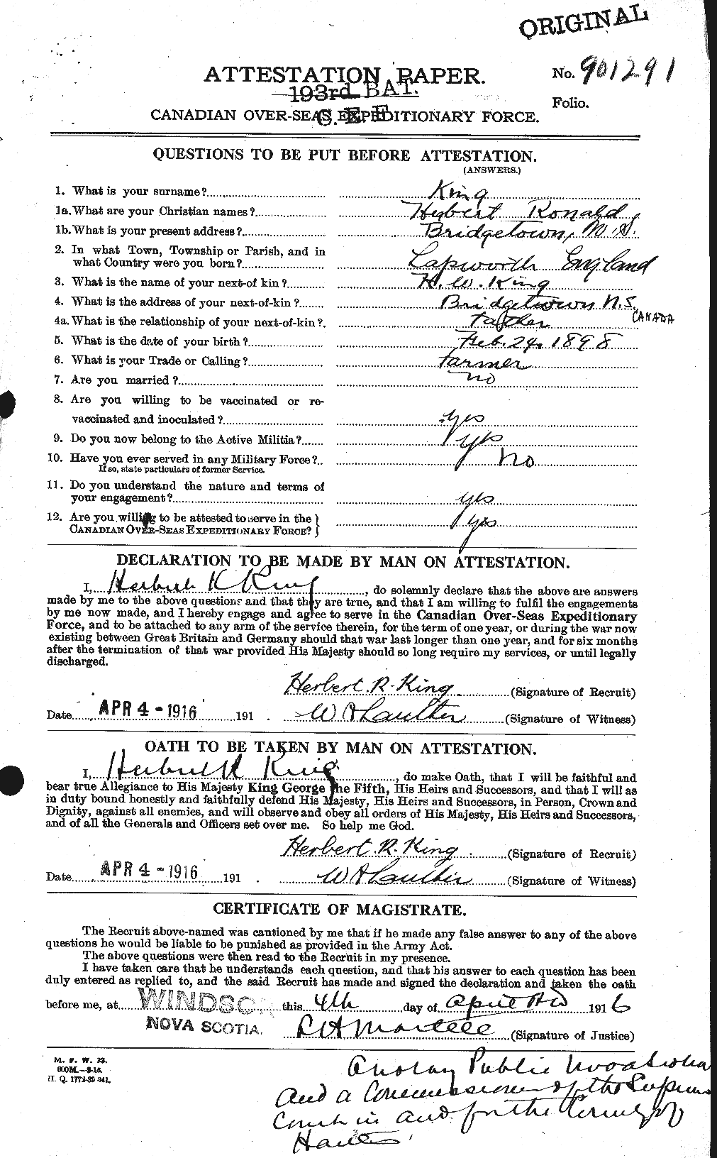 Personnel Records of the First World War - CEF 434501a