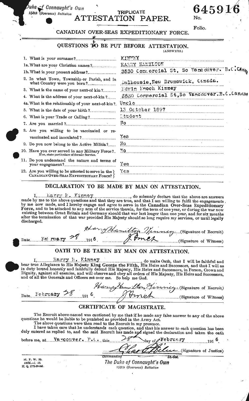 Personnel Records of the First World War - CEF 435088a