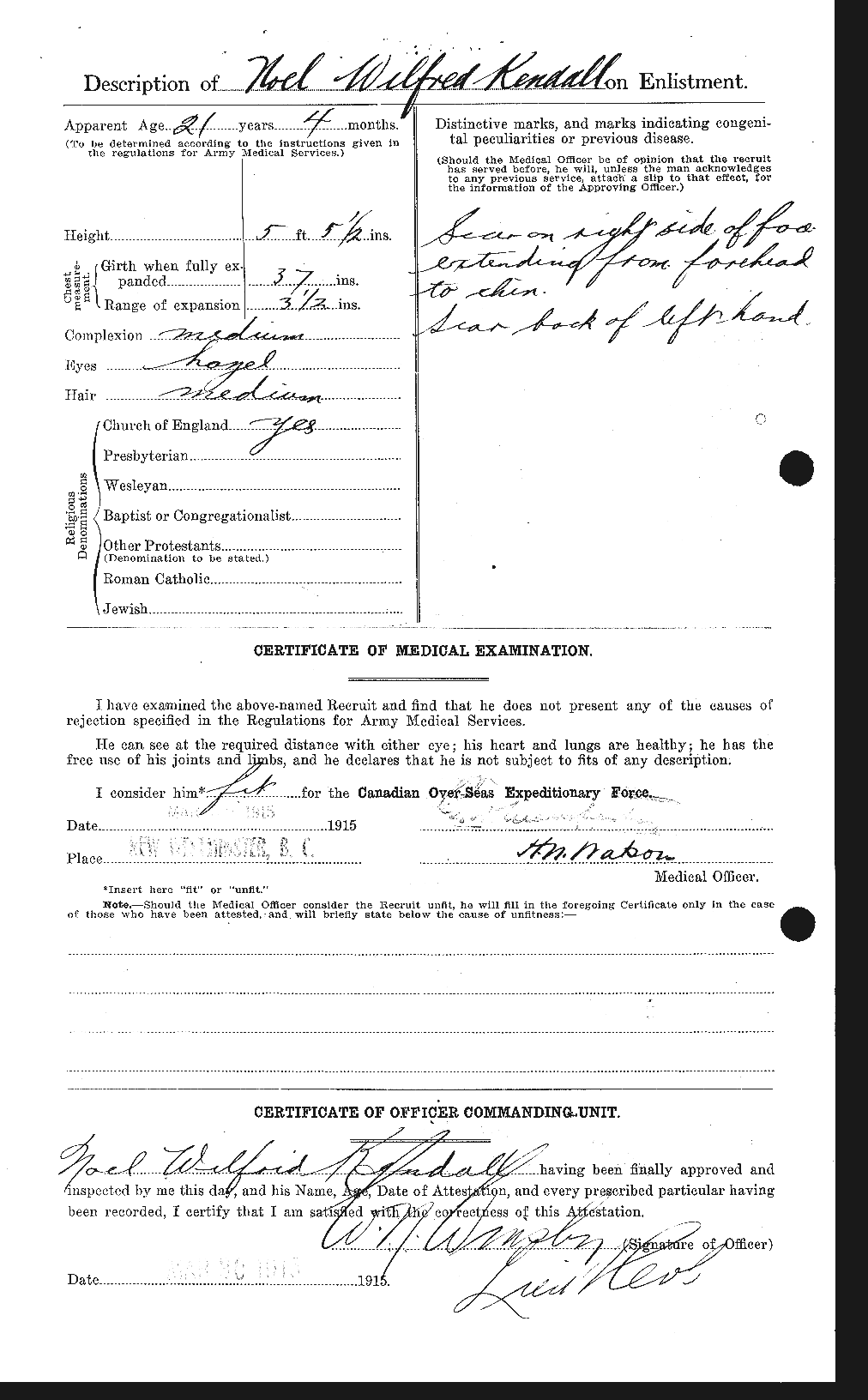 Dossiers du Personnel de la Première Guerre mondiale - CEC 435593b