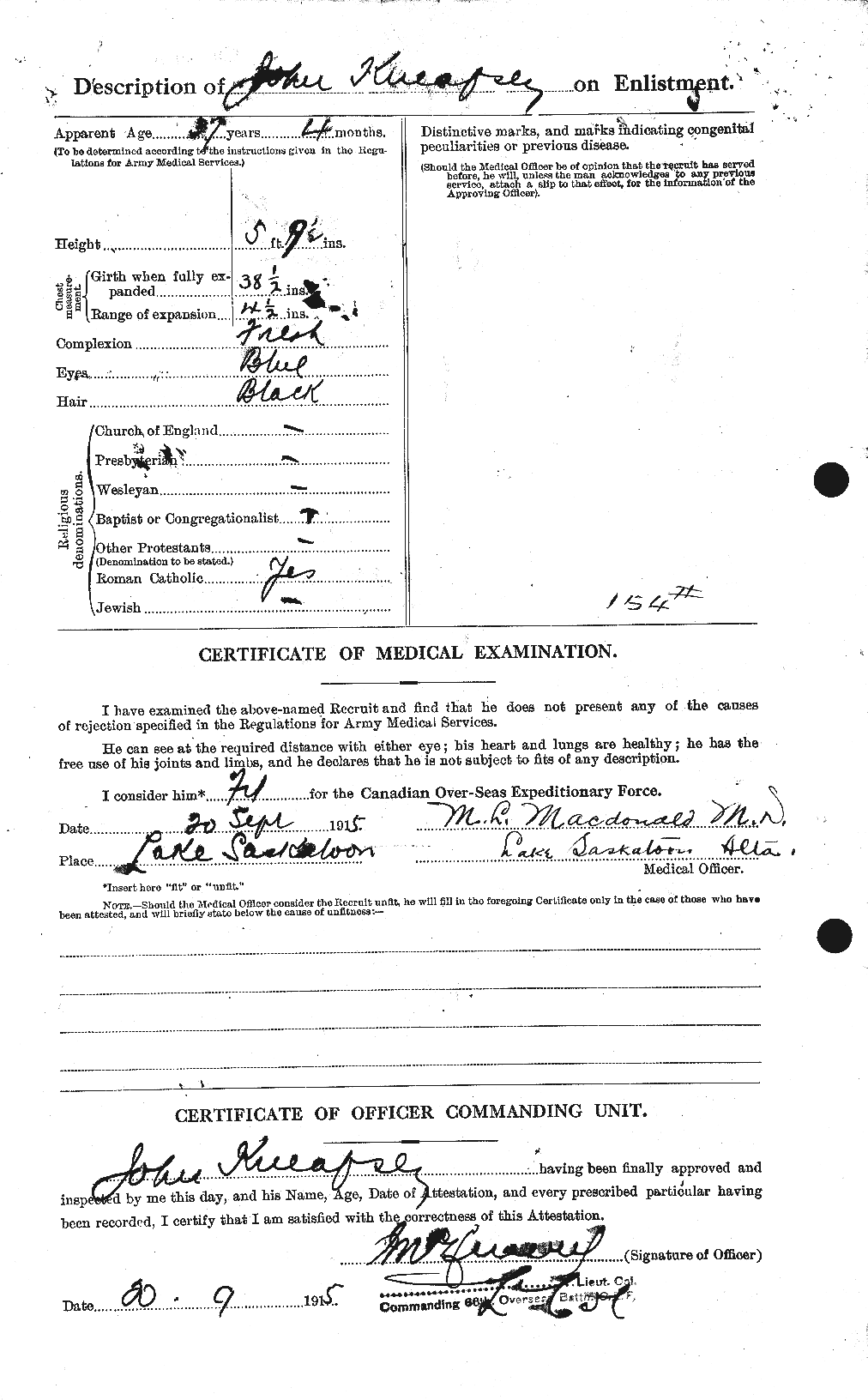 Dossiers du Personnel de la Première Guerre mondiale - CEC 435882b