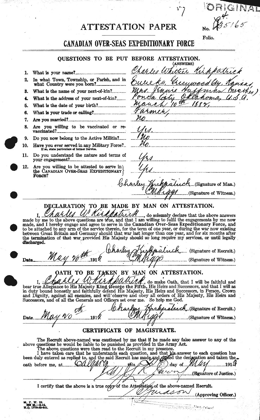 Personnel Records of the First World War - CEF 436034a