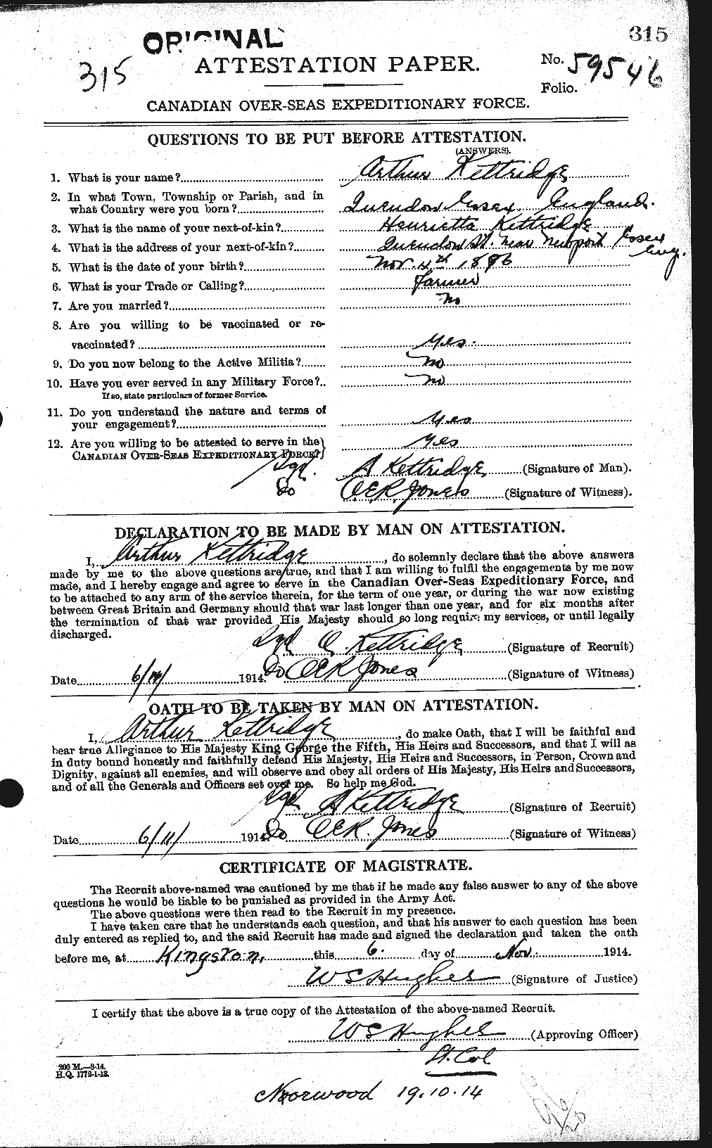 Personnel Records of the First World War - CEF 436419a