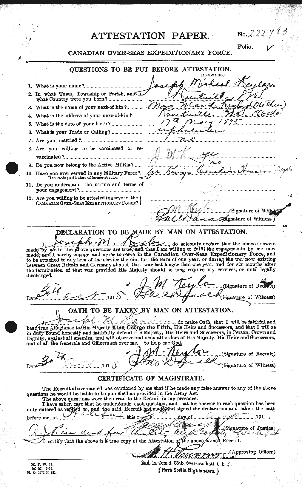 Personnel Records of the First World War - CEF 436537a