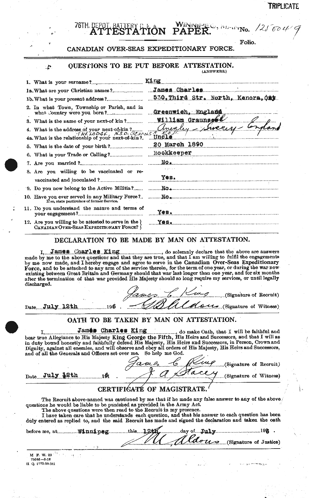 Personnel Records of the First World War - CEF 436629a