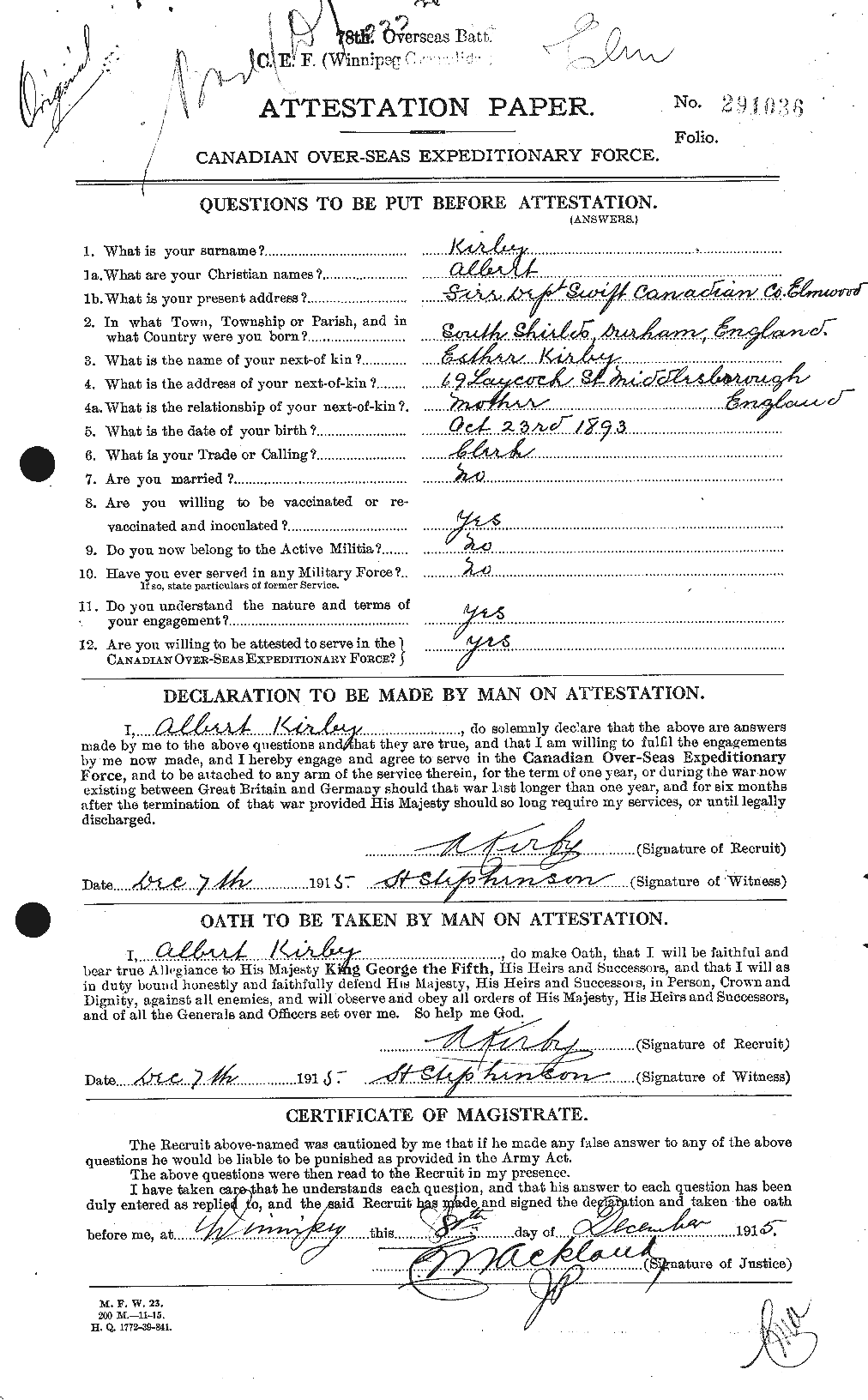 Personnel Records of the First World War - CEF 437145a