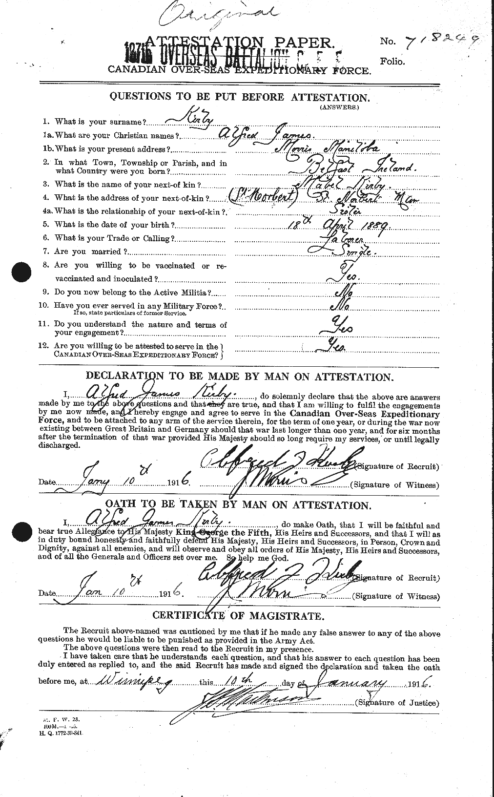 Personnel Records of the First World War - CEF 437150a