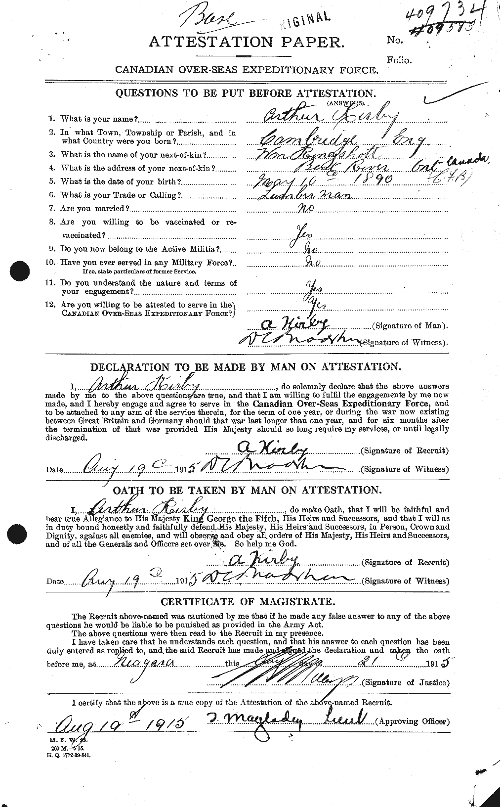Personnel Records of the First World War - CEF 437152a