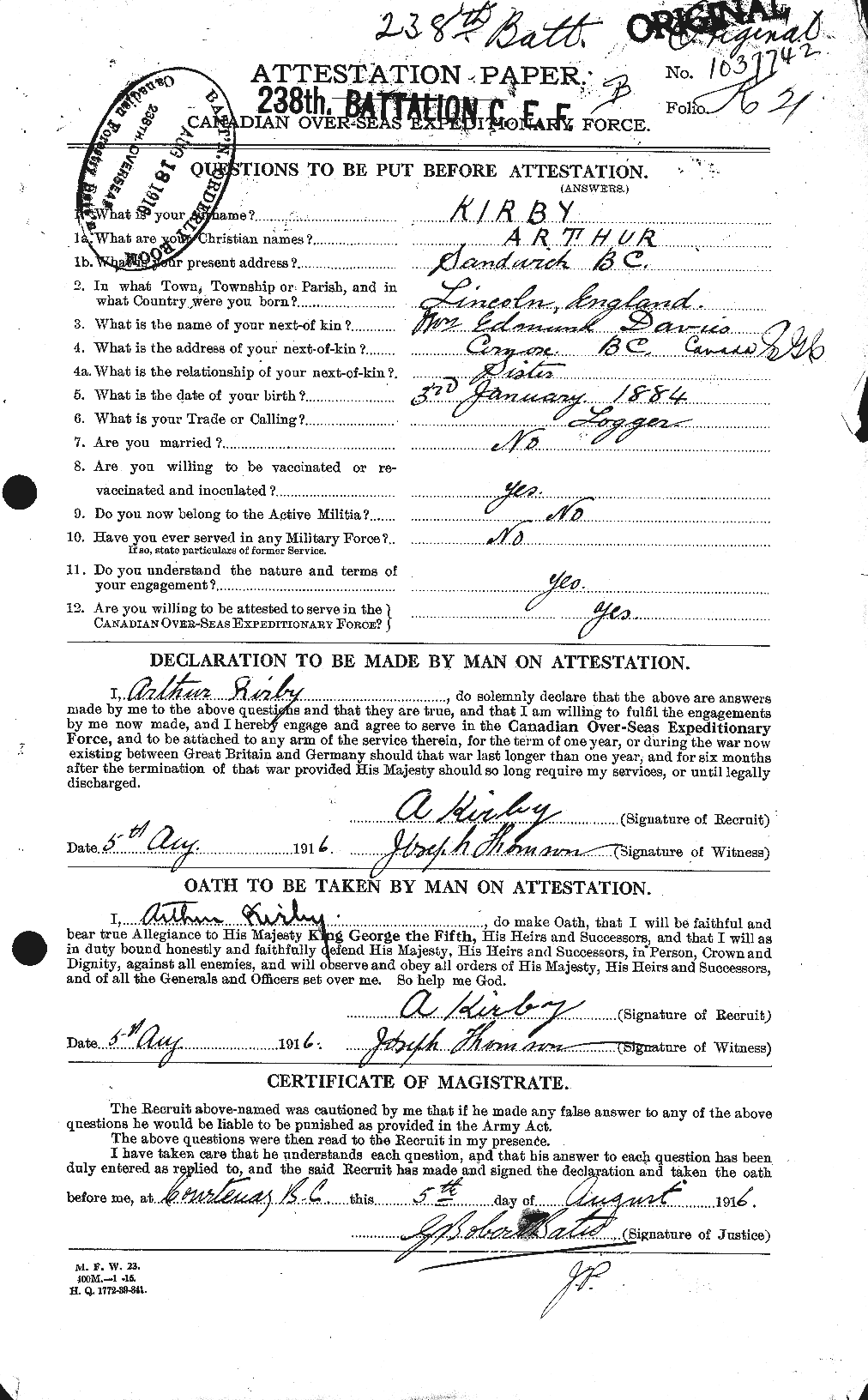 Personnel Records of the First World War - CEF 437153a