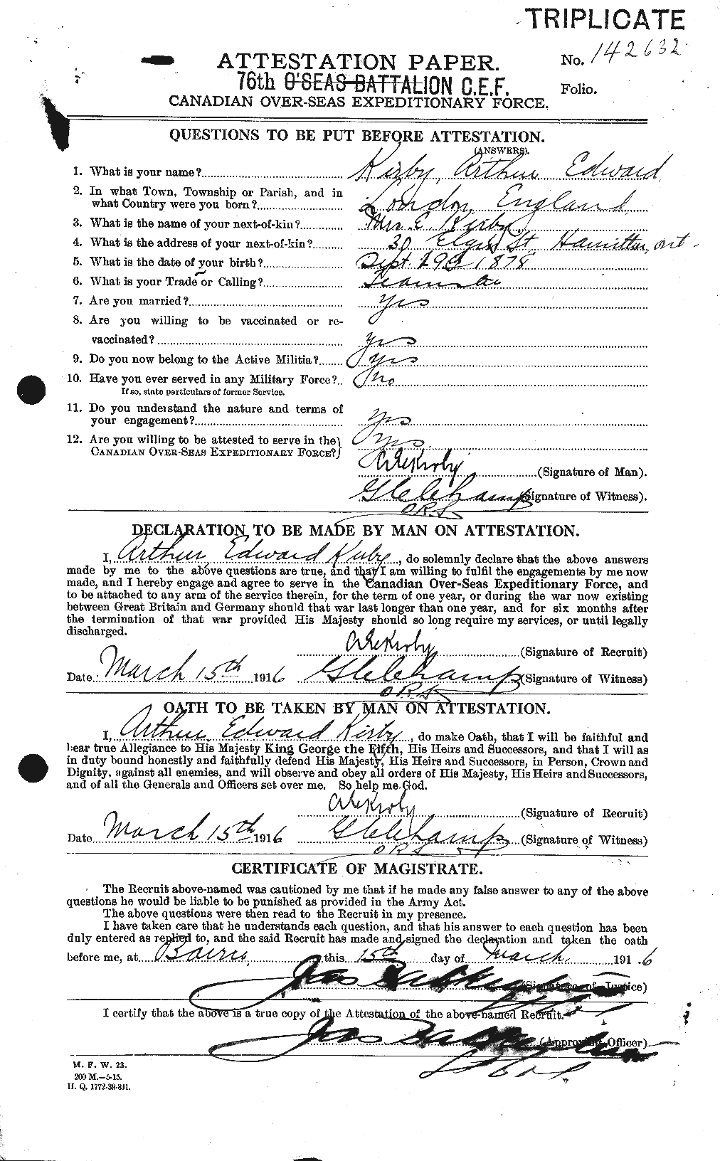 Personnel Records of the First World War - CEF 437154a