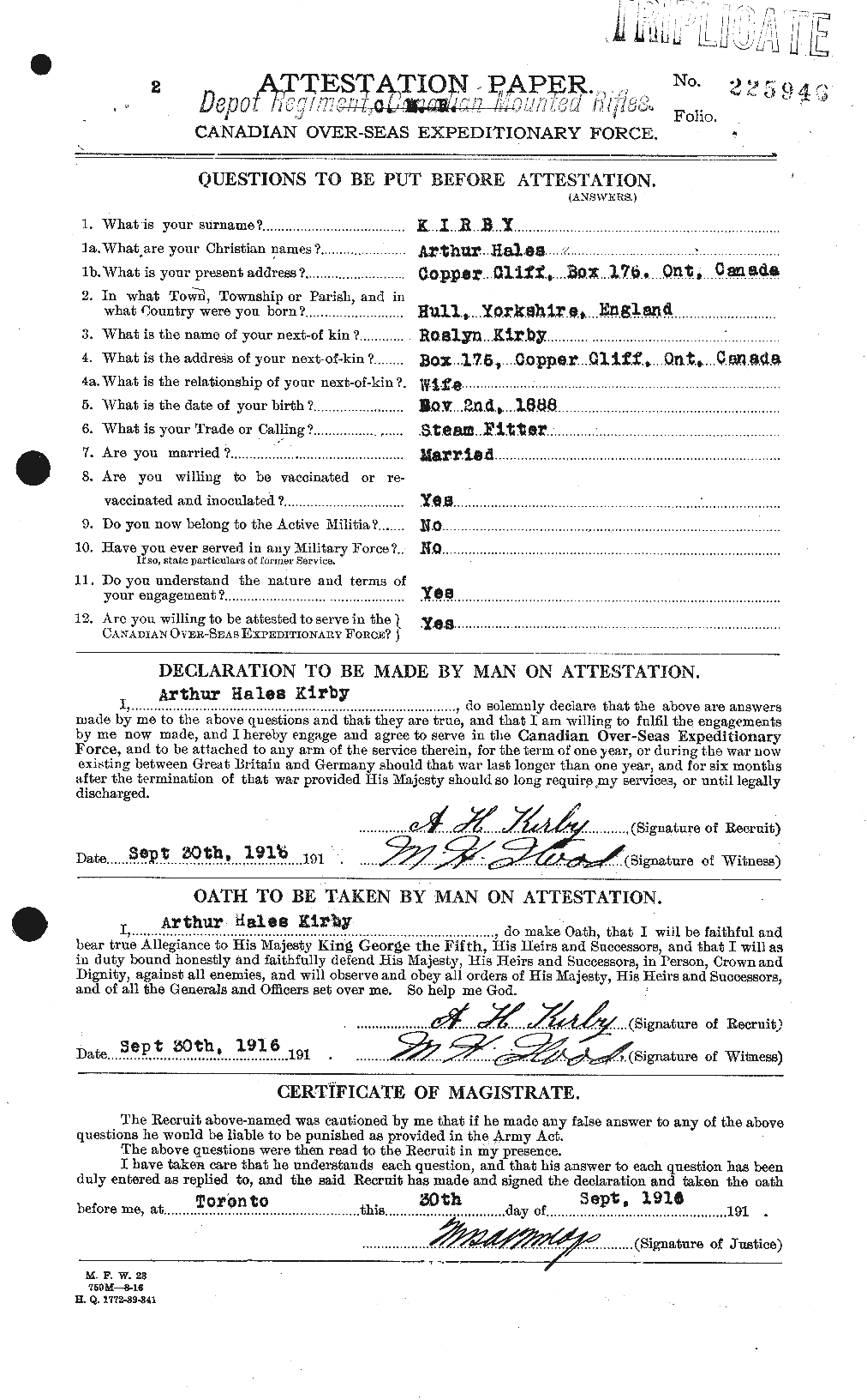 Personnel Records of the First World War - CEF 437156a