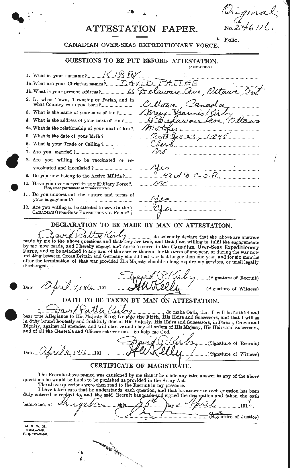 Personnel Records of the First World War - CEF 437173a