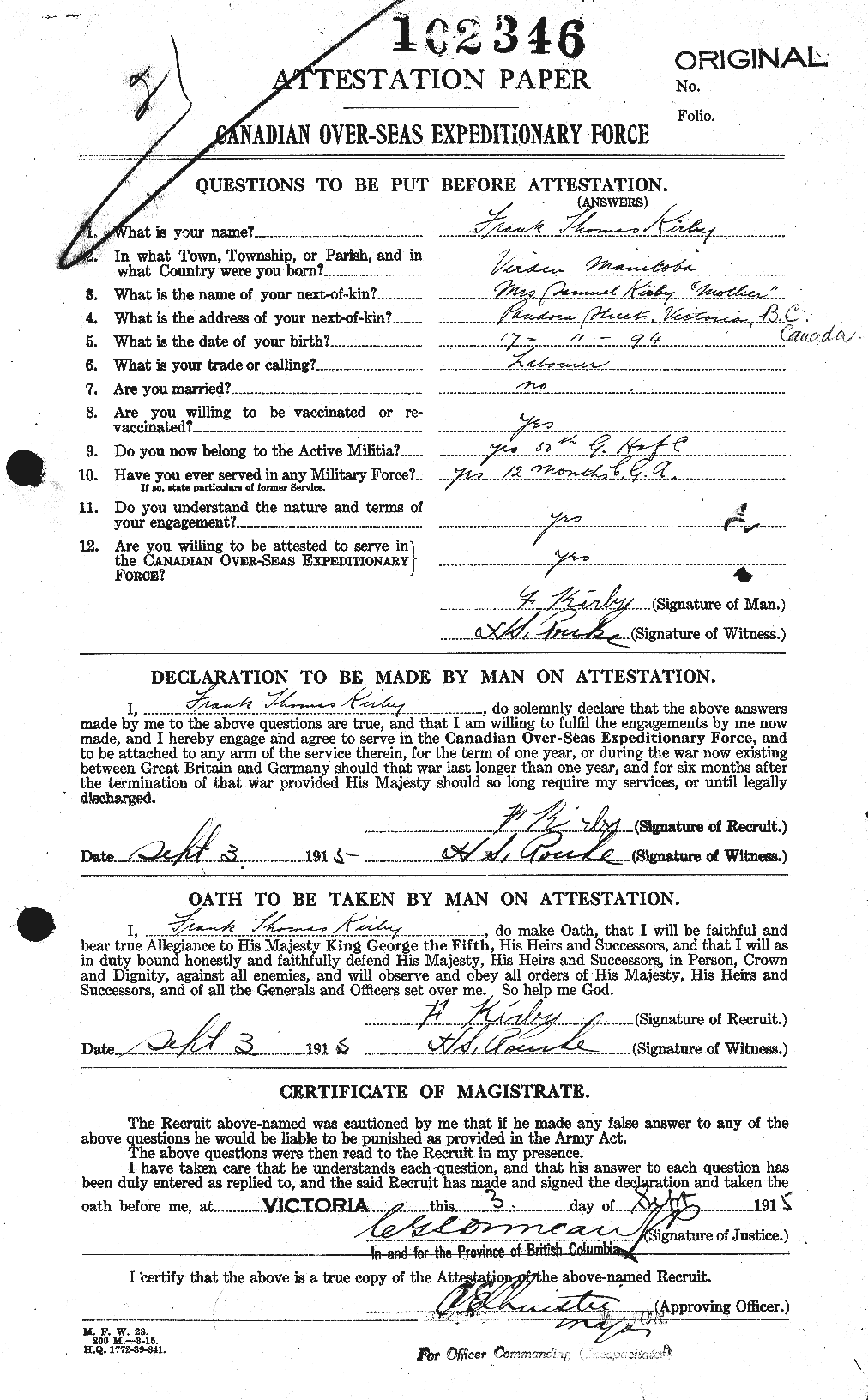 Personnel Records of the First World War - CEF 437186a