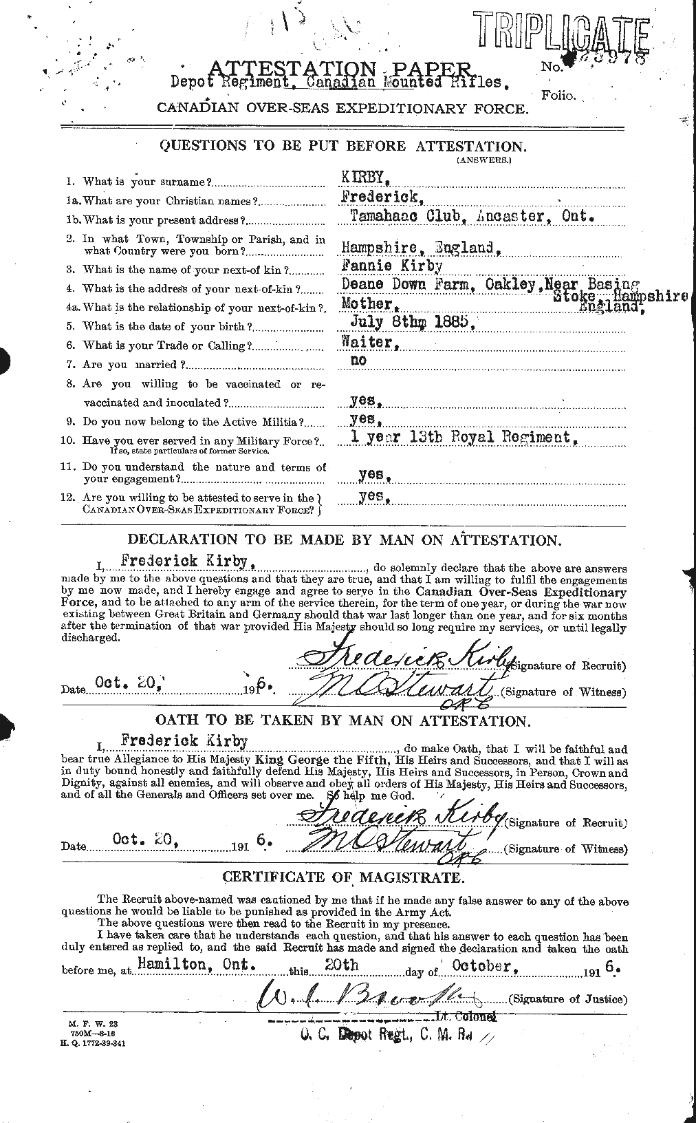 Personnel Records of the First World War - CEF 437190a