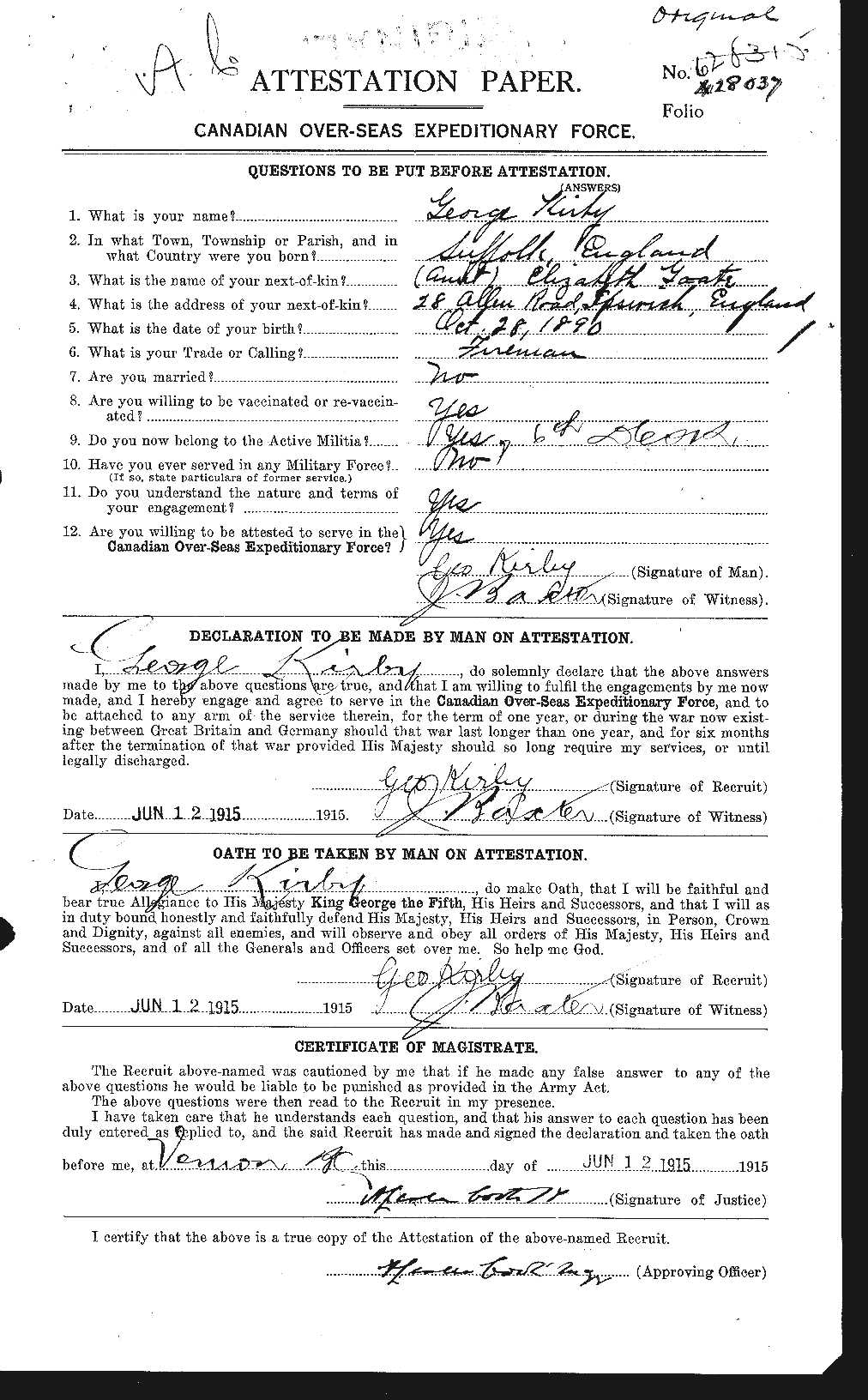 Personnel Records of the First World War - CEF 437195a