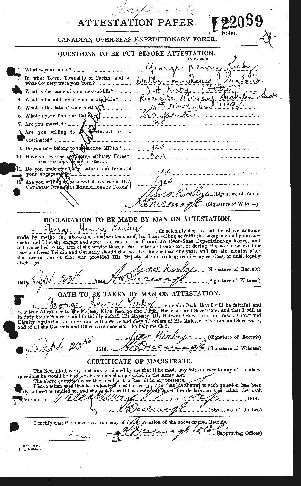 Personnel Records of the First World War - CEF 437199a
