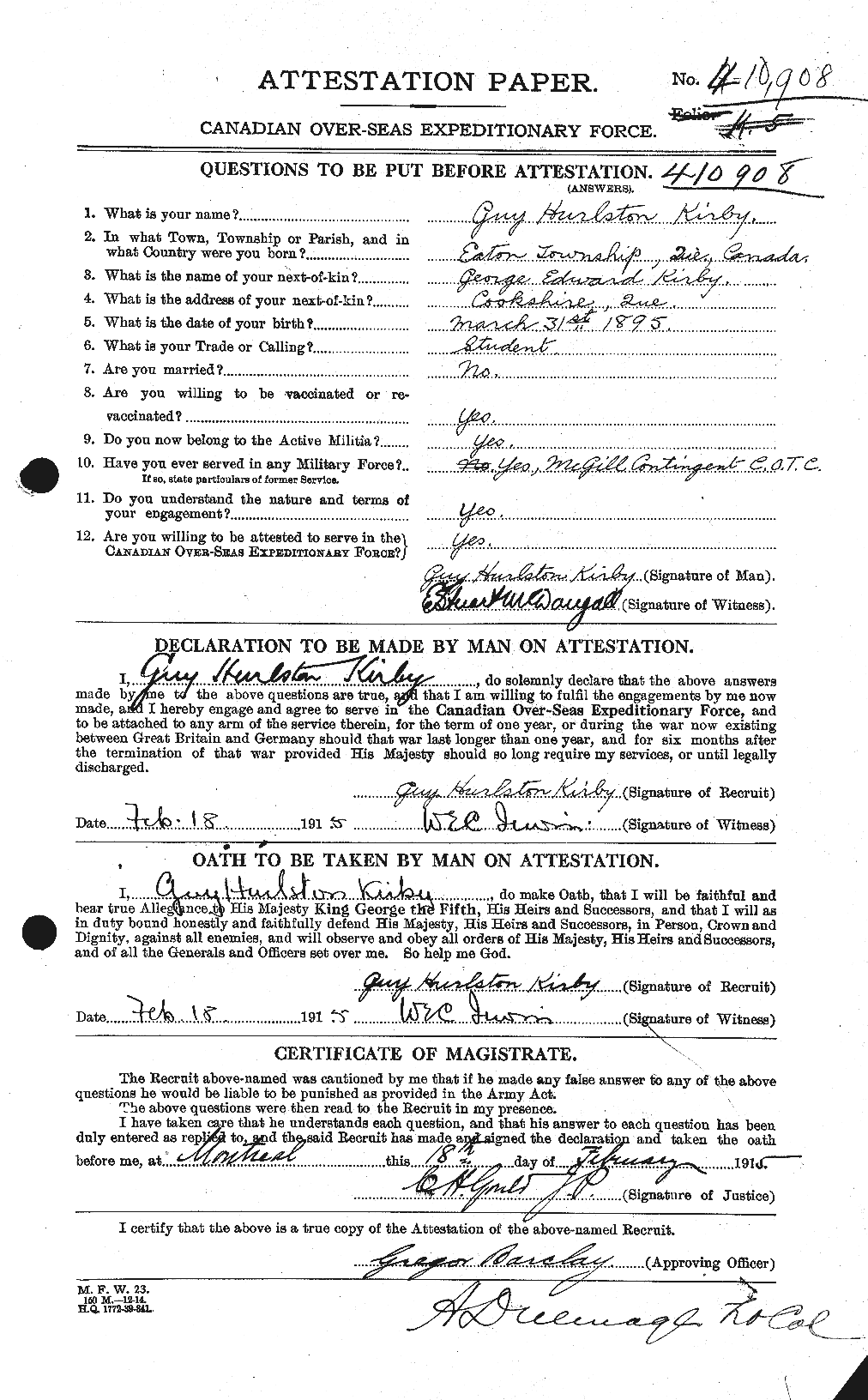 Personnel Records of the First World War - CEF 437203a