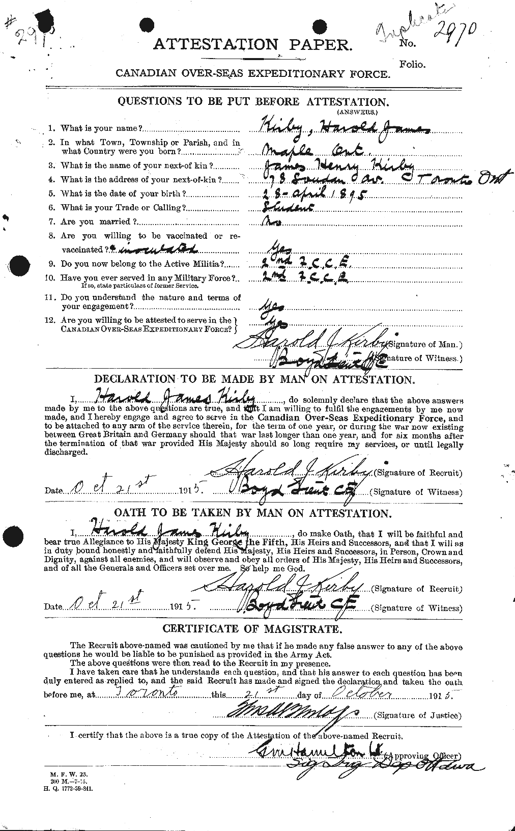 Personnel Records of the First World War - CEF 437206a