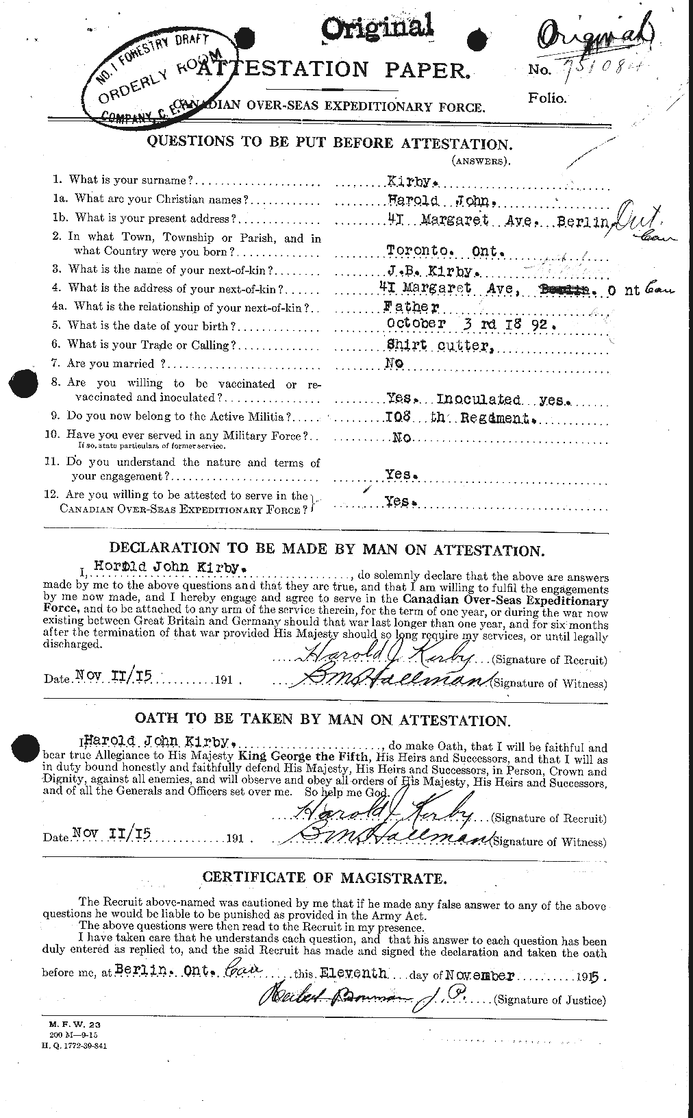Personnel Records of the First World War - CEF 437208a