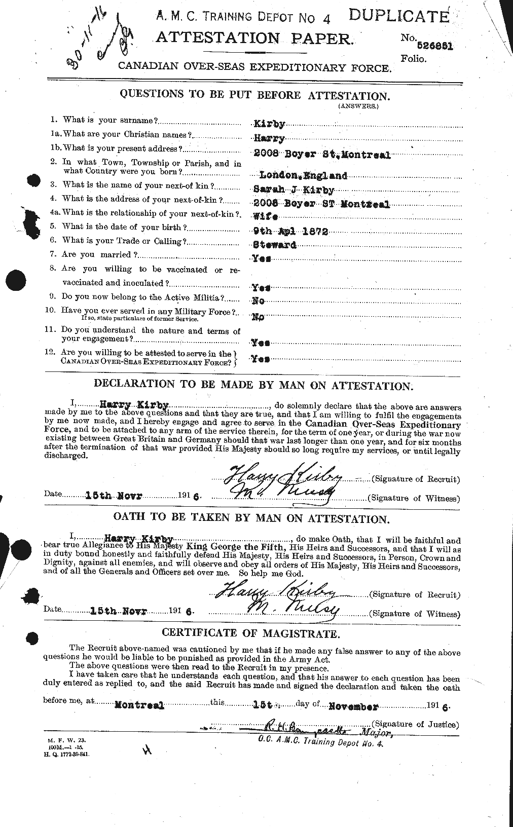 Personnel Records of the First World War - CEF 437209a