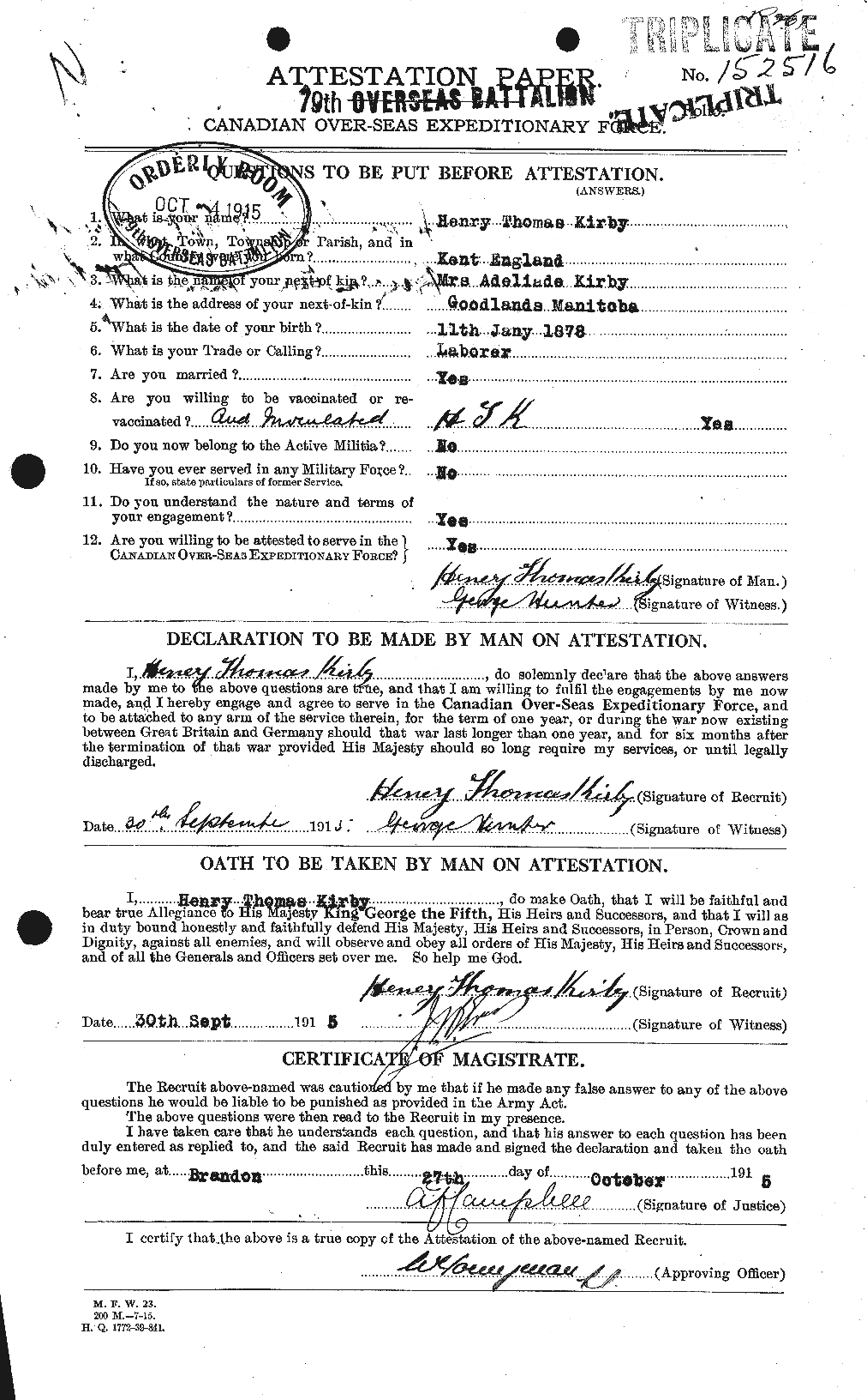 Personnel Records of the First World War - CEF 437211a