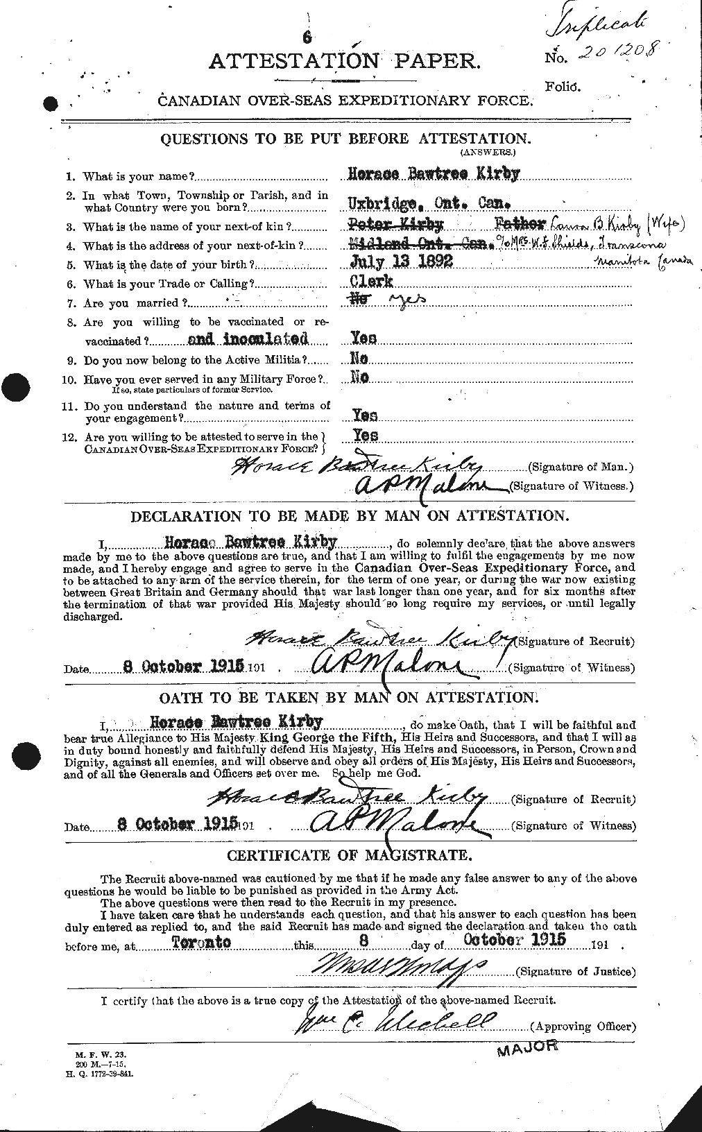 Personnel Records of the First World War - CEF 437215a