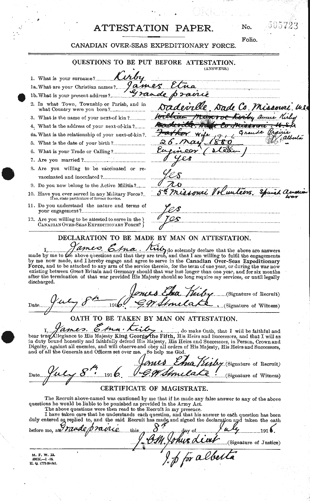 Personnel Records of the First World War - CEF 437219a