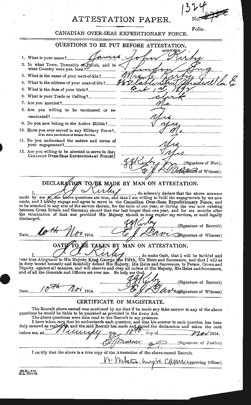 Personnel Records of the First World War - CEF 437220a