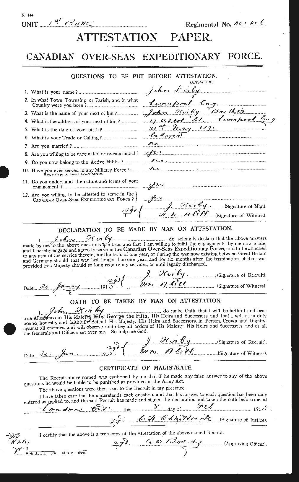Personnel Records of the First World War - CEF 437225a