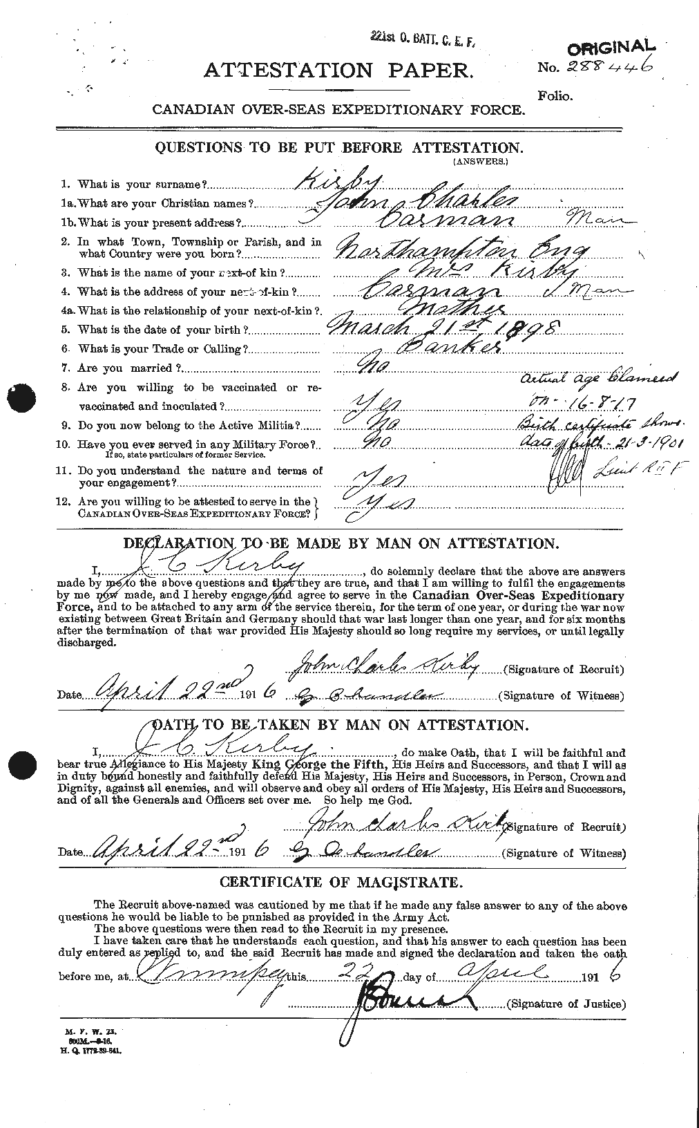 Personnel Records of the First World War - CEF 437228a