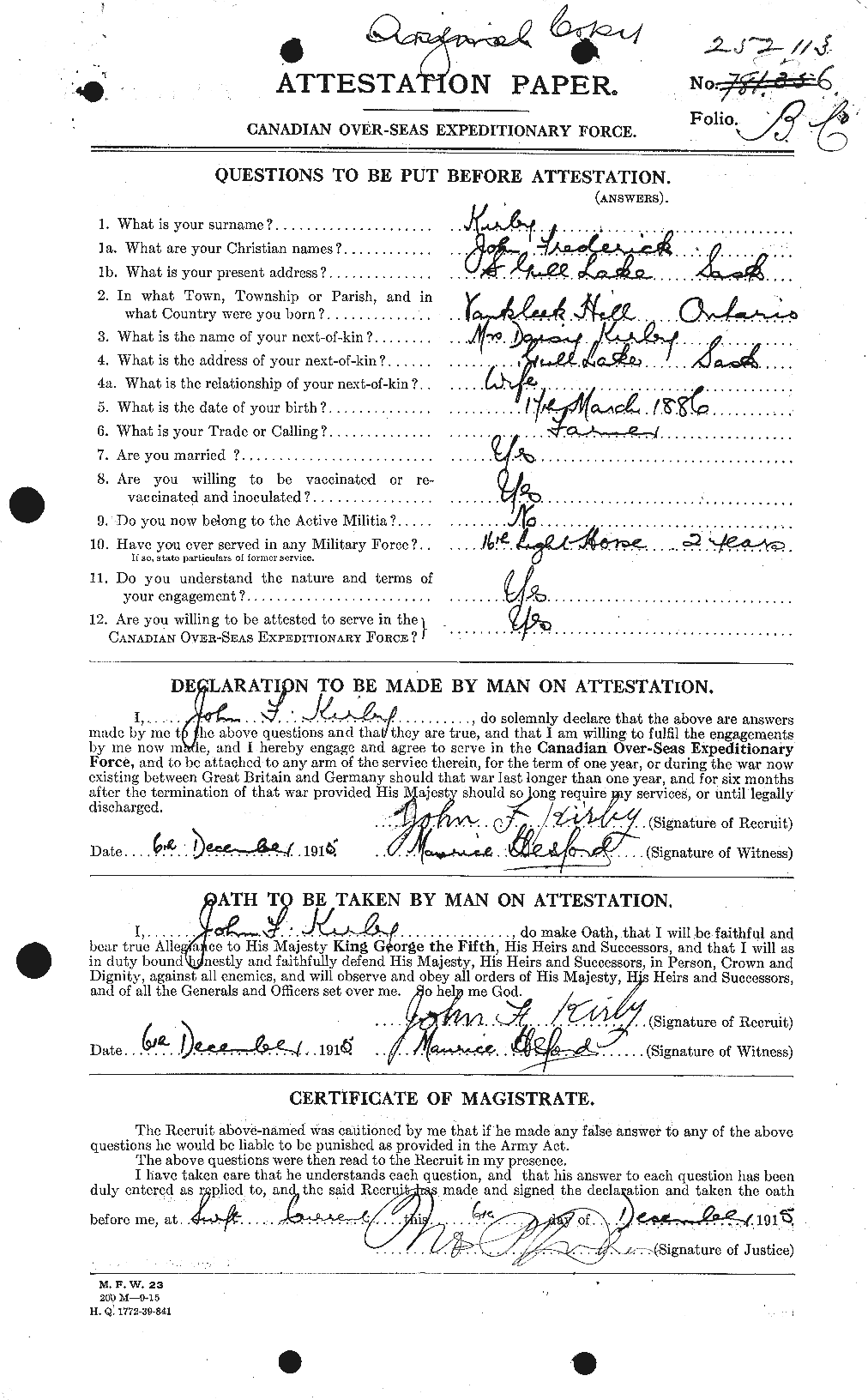 Personnel Records of the First World War - CEF 437230a