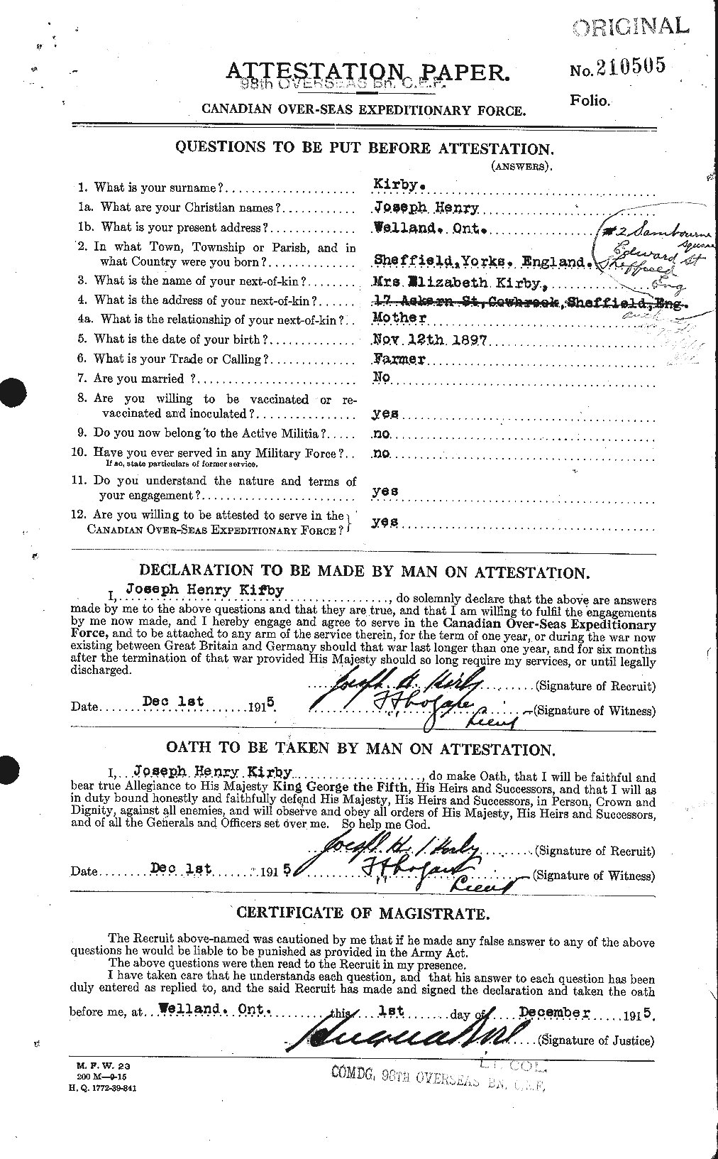 Personnel Records of the First World War - CEF 437240a