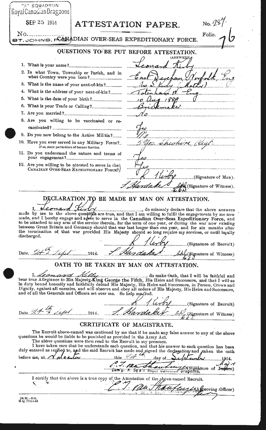 Personnel Records of the First World War - CEF 437246a