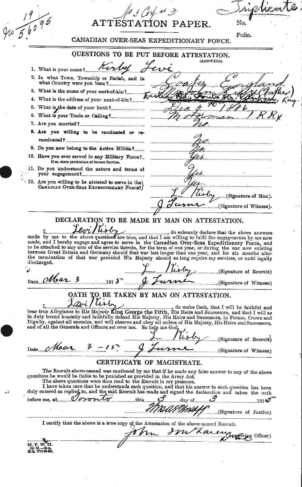 Personnel Records of the First World War - CEF 437250a