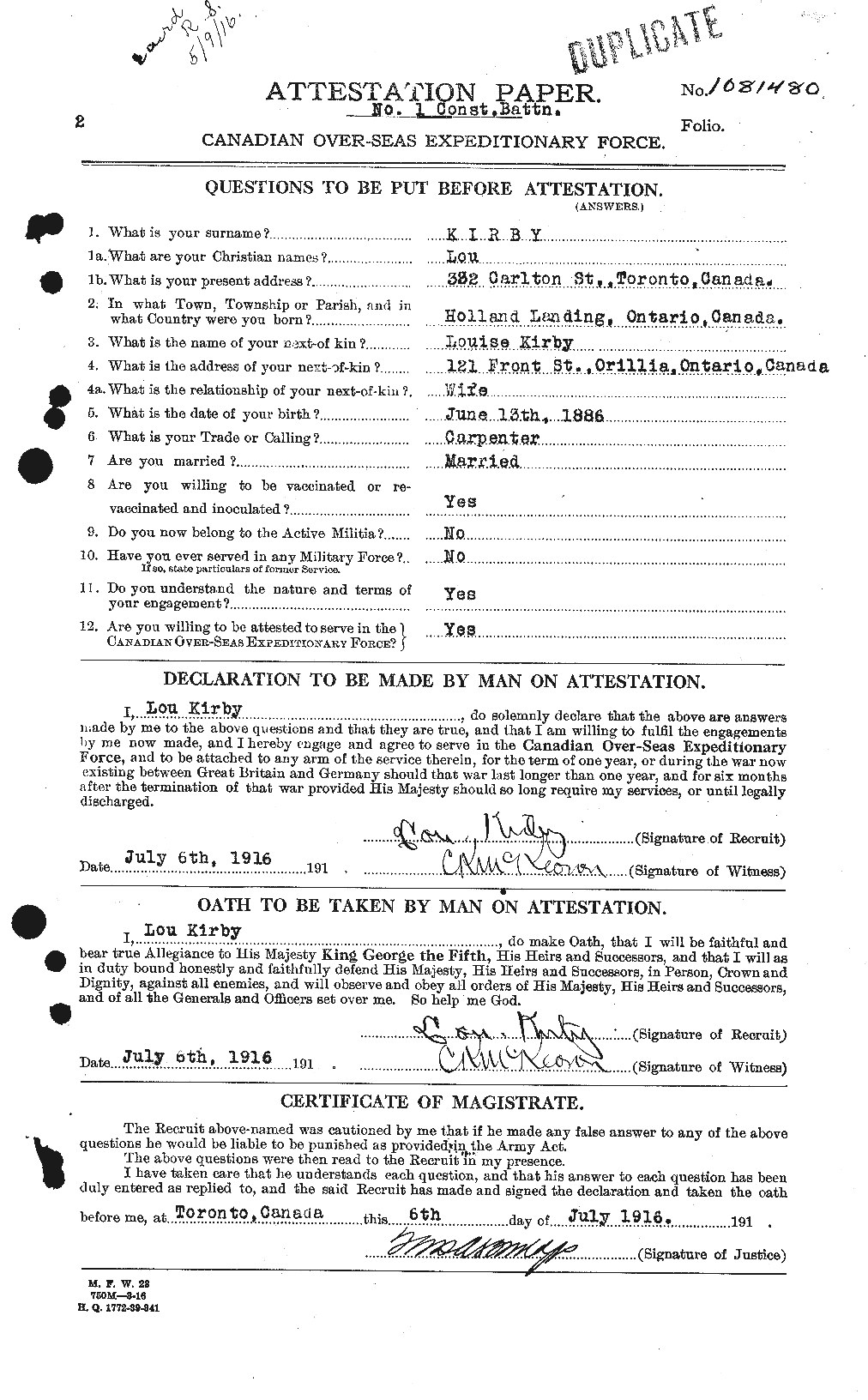 Personnel Records of the First World War - CEF 437251a