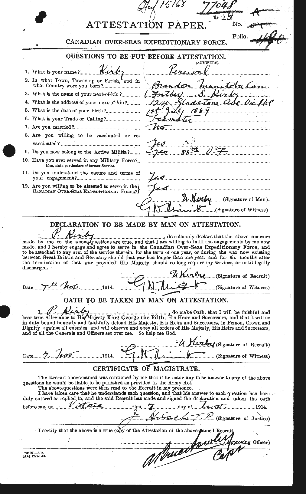 Personnel Records of the First World War - CEF 437258a