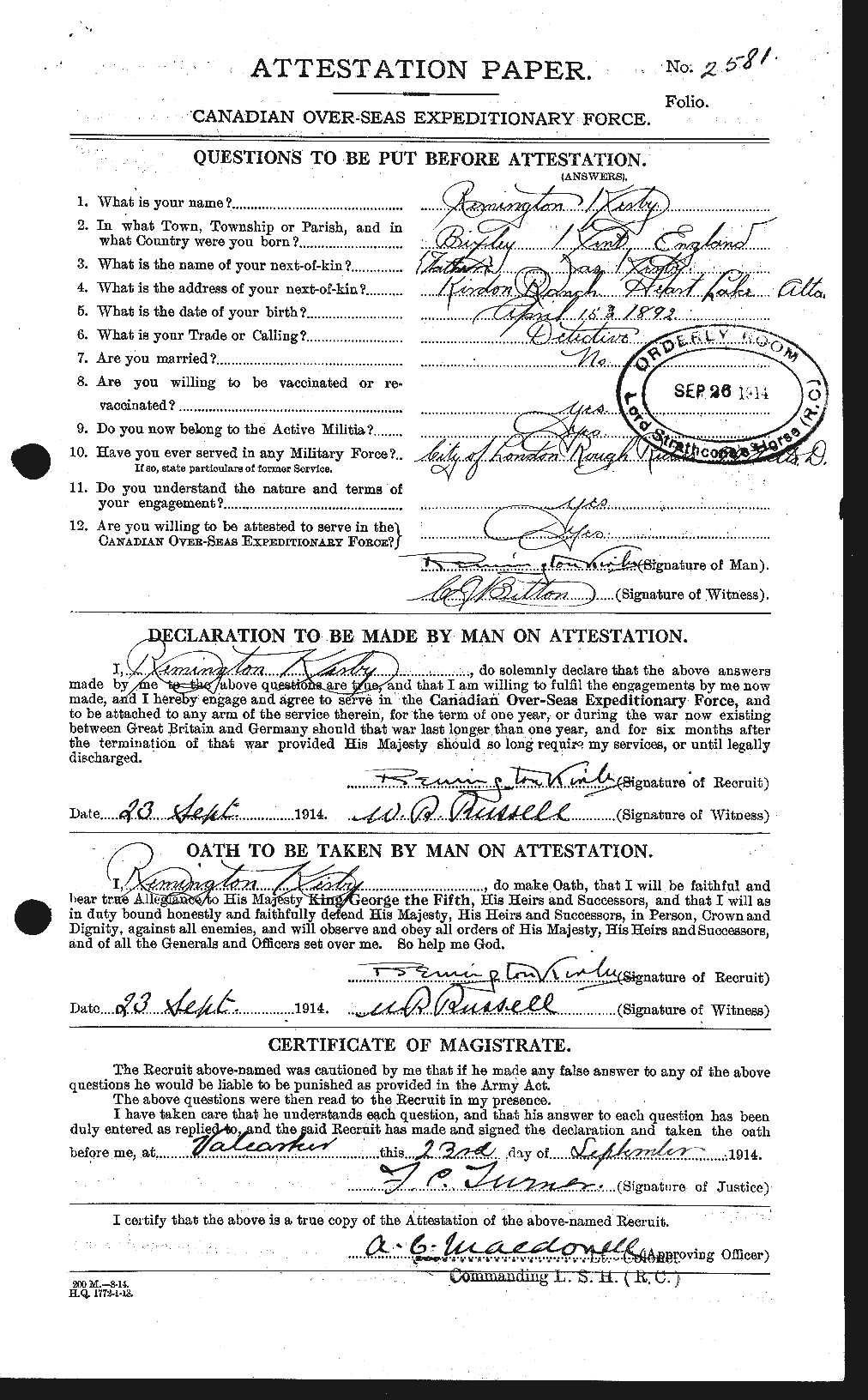 Personnel Records of the First World War - CEF 437264a