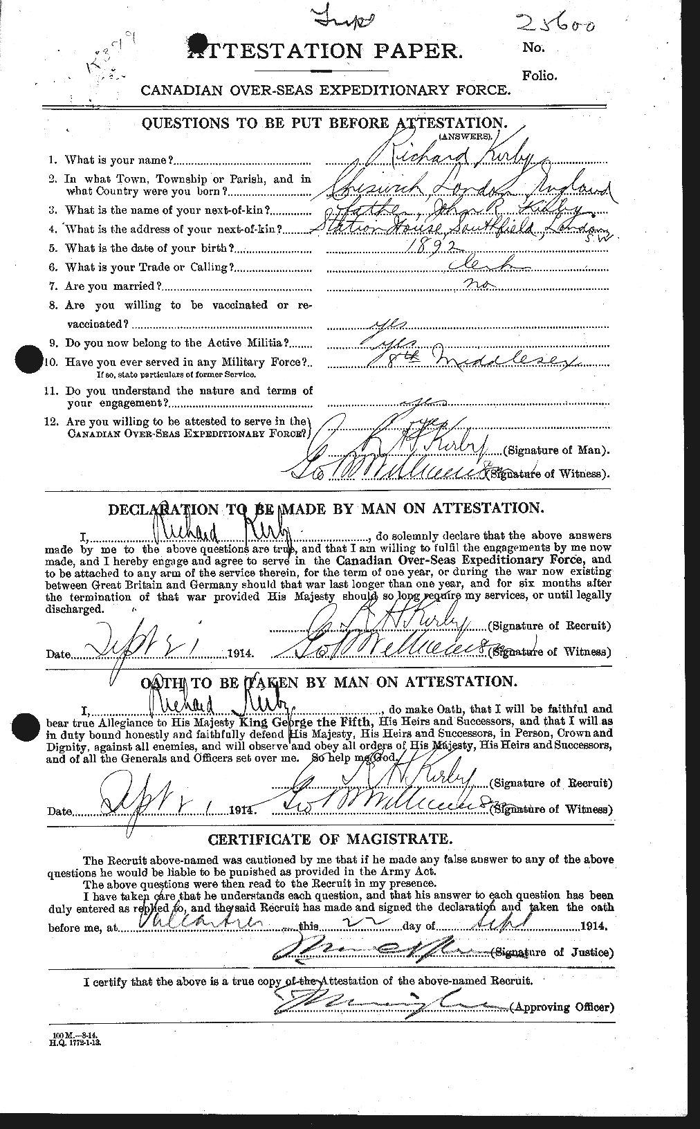 Personnel Records of the First World War - CEF 437265a