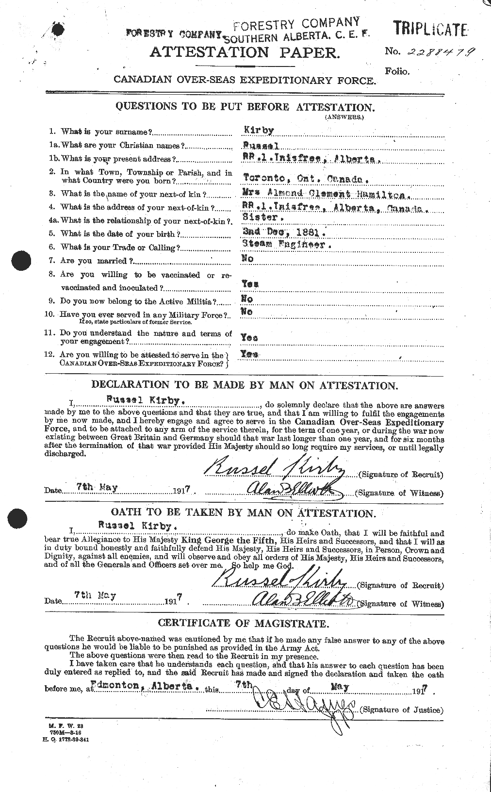 Personnel Records of the First World War - CEF 437271a