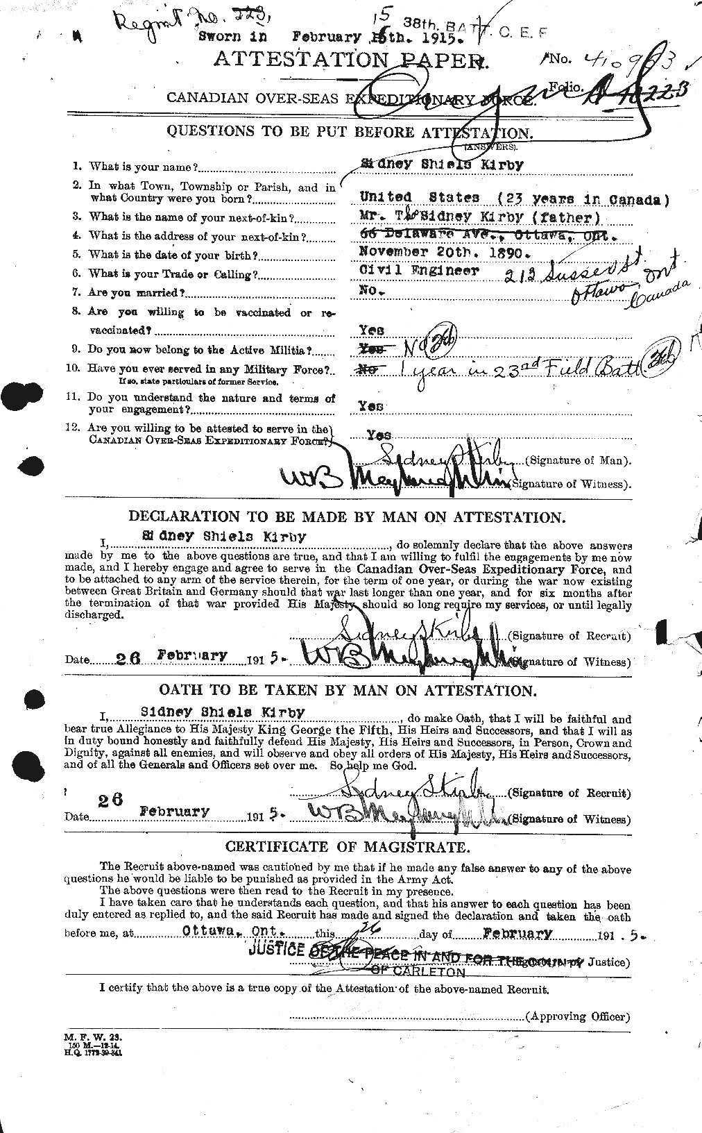 Personnel Records of the First World War - CEF 437273a