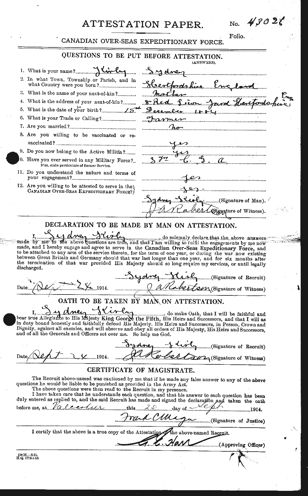 Personnel Records of the First World War - CEF 437277a