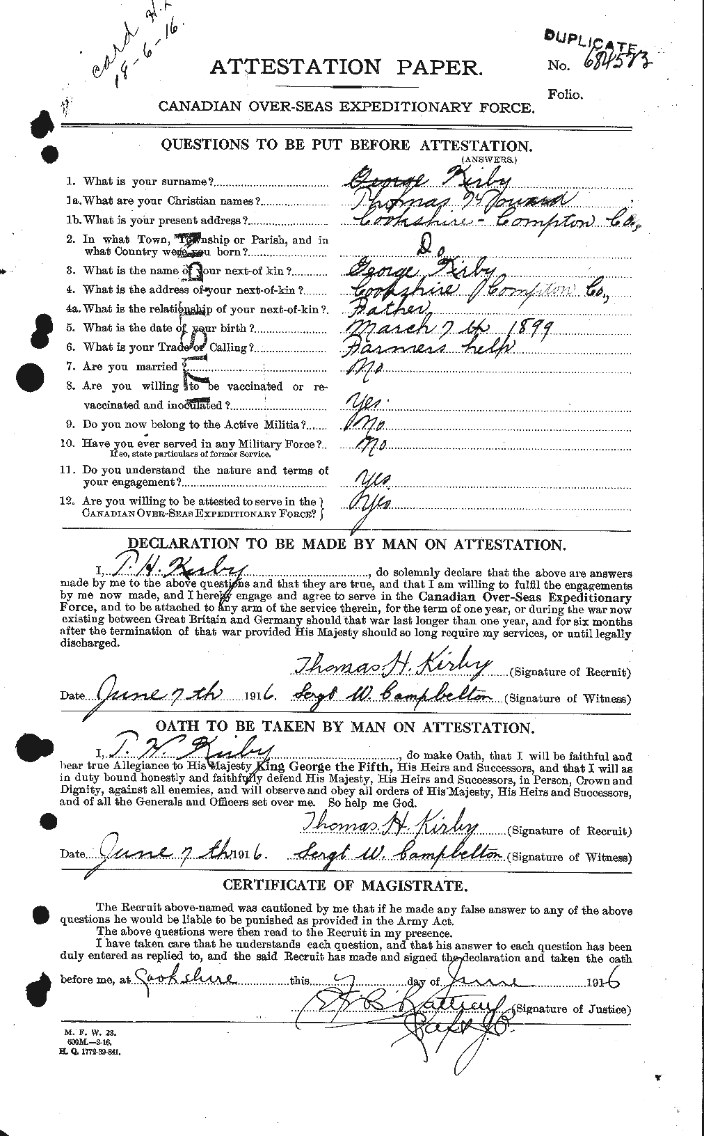Personnel Records of the First World War - CEF 437282a
