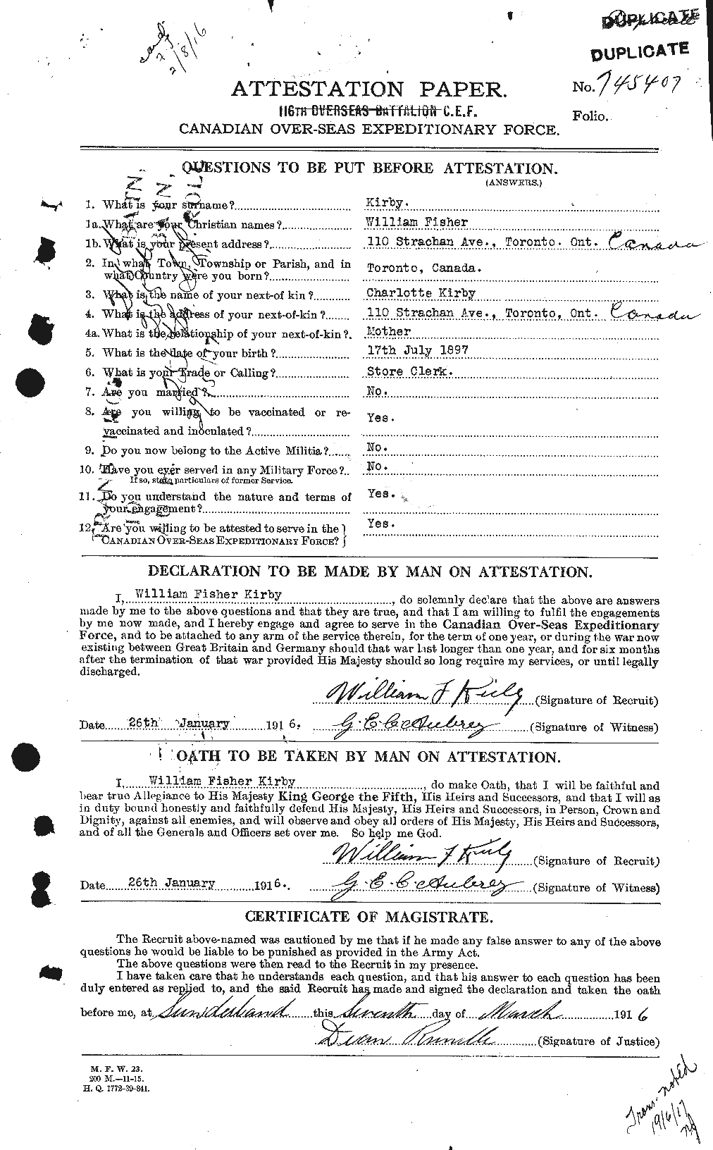Personnel Records of the First World War - CEF 437295a