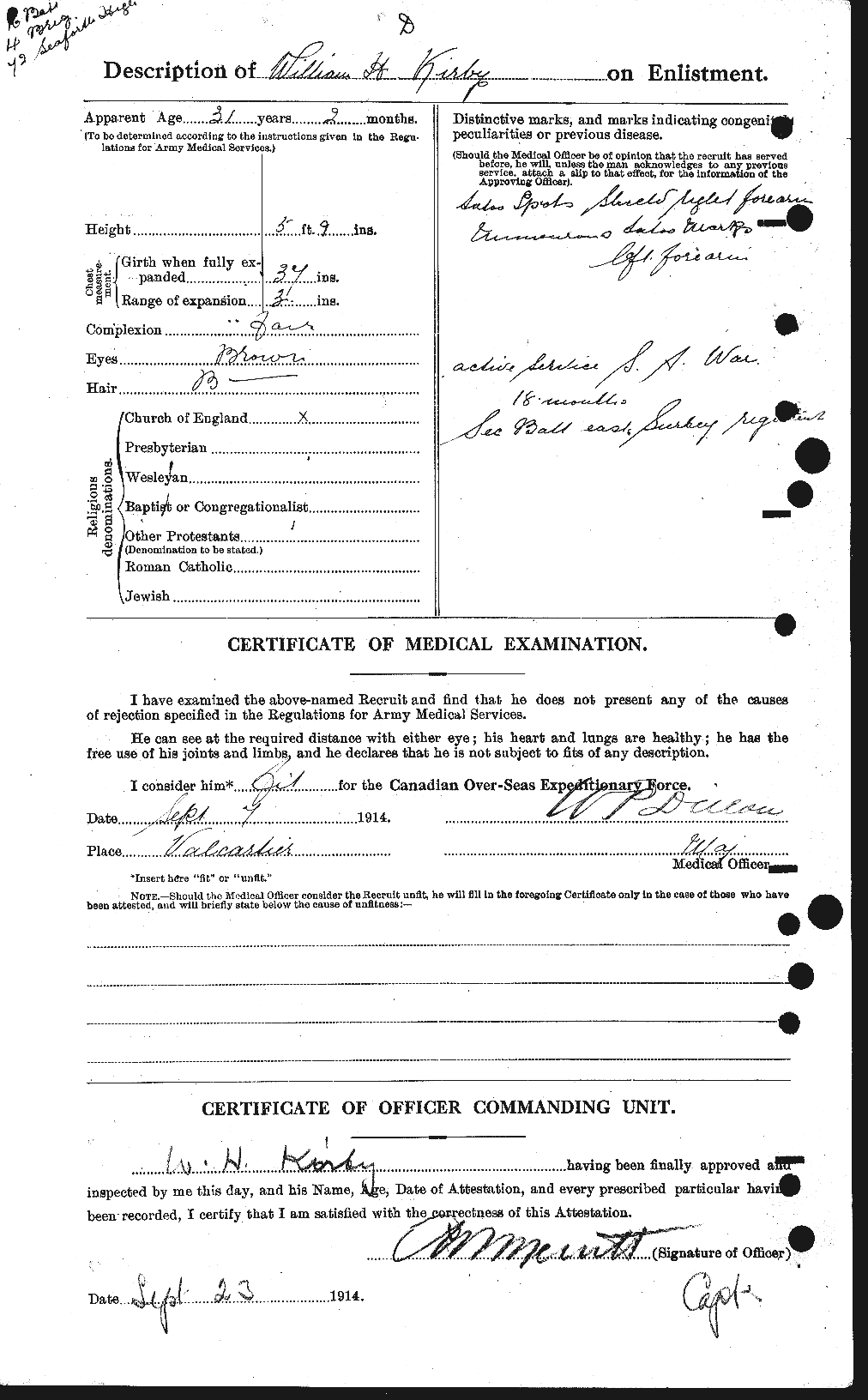 Dossiers du Personnel de la Première Guerre mondiale - CEC 437299b