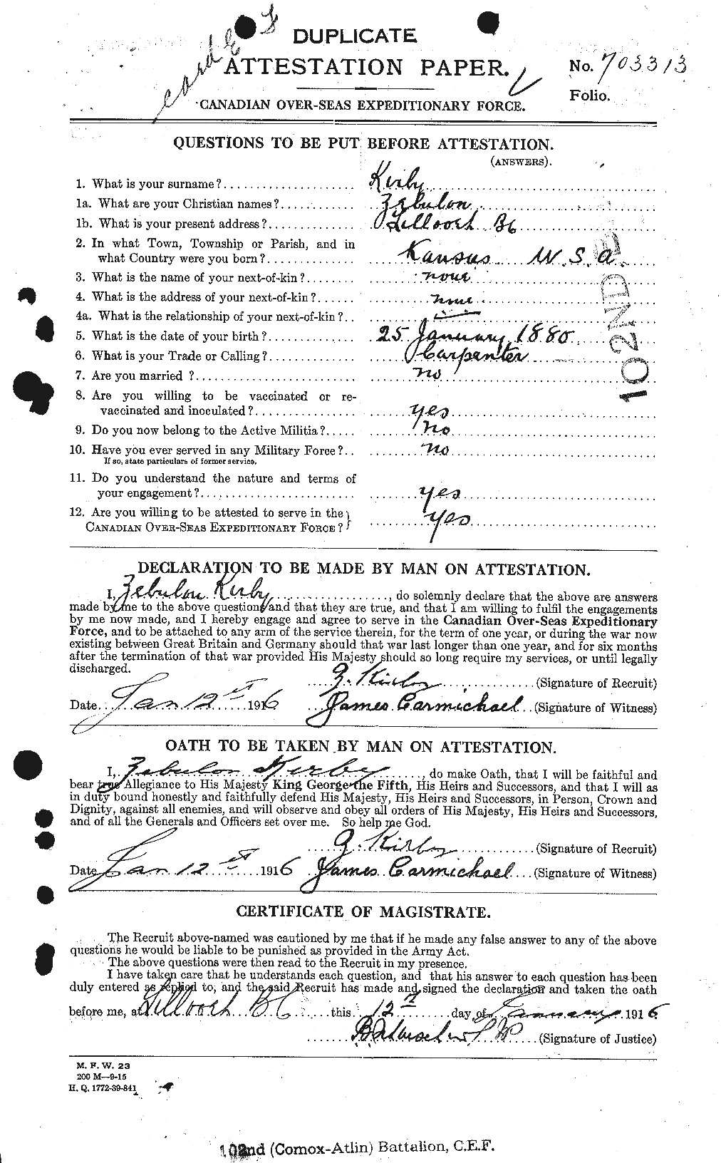Personnel Records of the First World War - CEF 437305a