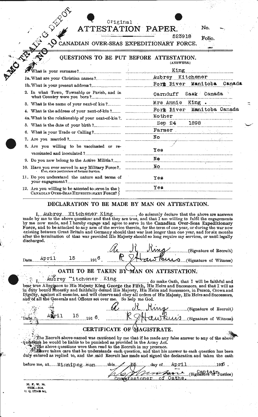 Personnel Records of the First World War - CEF 437720a