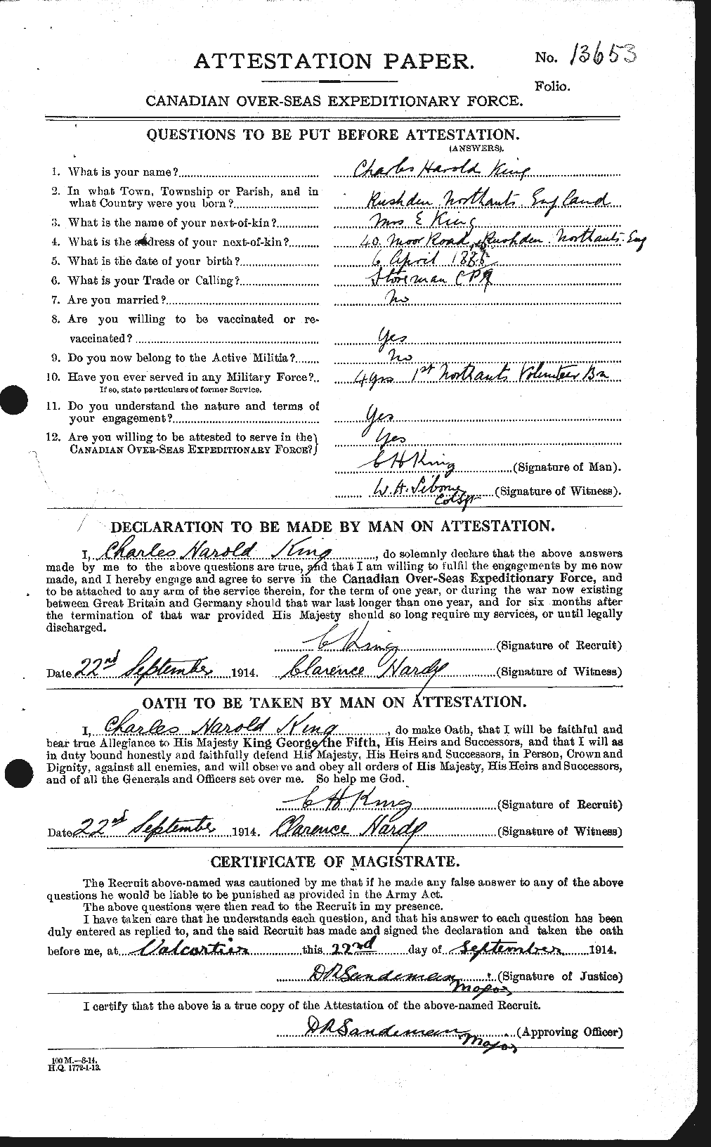 Personnel Records of the First World War - CEF 437776a