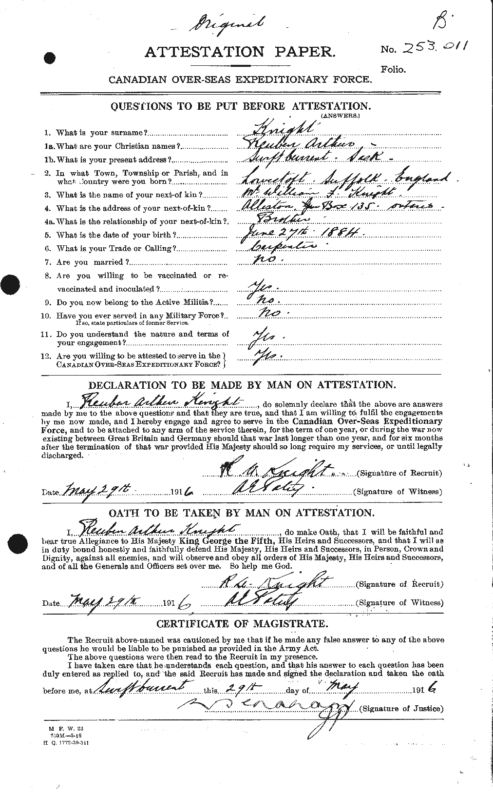 Personnel Records of the First World War - CEF 438436a